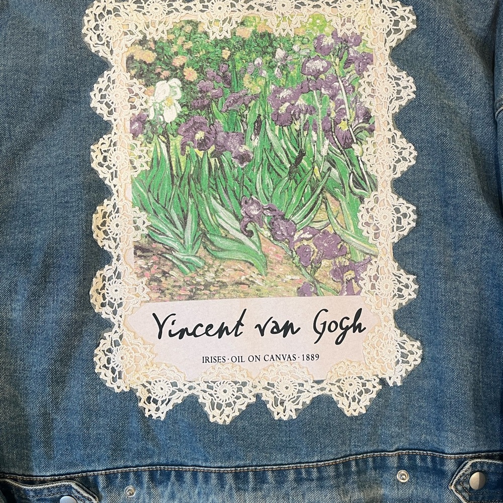 Denim Jacket with Van Gogh Print - Picture 2 of 5